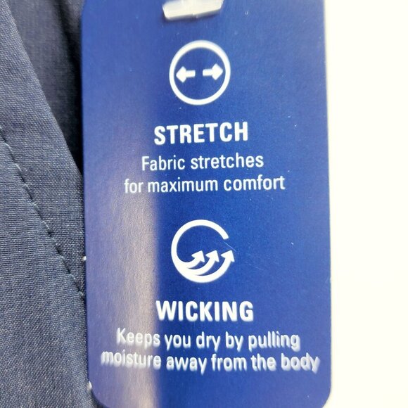 Izod Mens Navy Blue Stretch Wicking Flat Front Shorts Size 32 - Picture 4 of 9